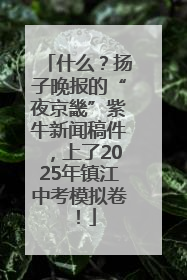 什么？扬子晚报的“夜京畿”紫牛新闻稿件，上了2025年镇江中考模拟卷！