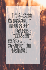 今年货物贸易实现“量质齐升”，商务部：“朋友圈”更多元，“新动能”加快集聚