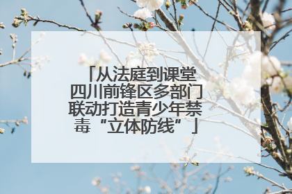 从法庭到课堂 四川前锋区多部门联动打造青少年禁毒“立体防线”