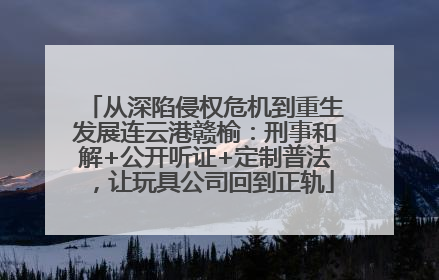 从深陷侵权危机到重生发展连云港赣榆：刑事和解+公开听证+定制普法，让玩具公司回到正轨