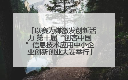 以赛为媒激发创新活力 第十届“创客中国”信息技术应用中小企业创新创业大赛举行