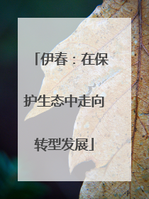 伊春：在保护生态中走向转型发展