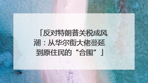反对特朗普关税成风潮：从华尔街大佬蔓延到原住民的“合围”