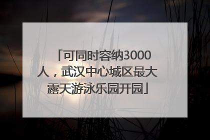可同时容纳3000人，武汉中心城区最大露天游泳乐园开园