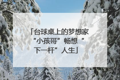 台球桌上的梦想家 “小孩哥”畅想“下一杆”人生