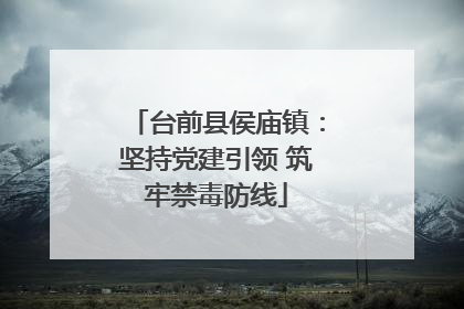 台前县侯庙镇：坚持党建引领 筑牢禁毒防线