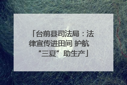 台前县司法局：法律宣传进田间 护航“三夏”助生产