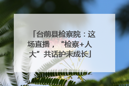 台前县检察院：这场直播，“检察+人大”共话护未成长