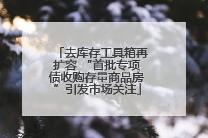 去库存工具箱再扩容 “首批专项债收购存量商品房”引发市场关注