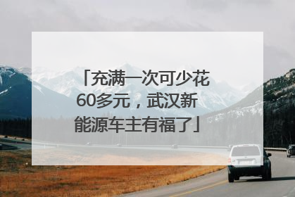 充满一次可少花60多元，武汉新能源车主有福了