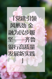 党建引领风帆劲 金融为民步履坚——齐鲁银行高质量发展新实践