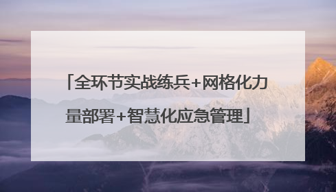 全环节实战练兵+网格化力量部署+智慧化应急管理