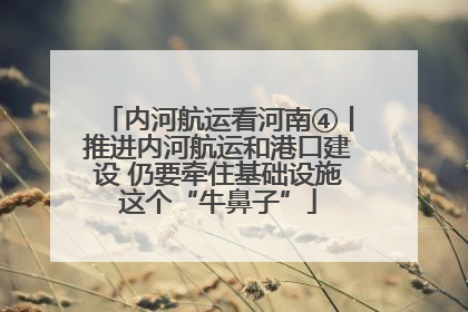内河航运看河南④丨推进内河航运和港口建设 仍要牵住基础设施这个“牛鼻子”