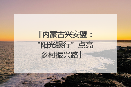 内蒙古兴安盟：“阳光银行”点亮乡村振兴路