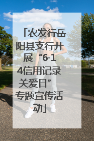 农发行岳阳县支行开展“6·14信用记录关爱日” 专题宣传活动