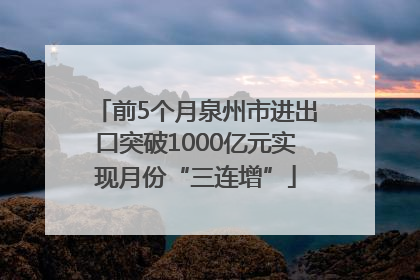 前5个月泉州市进出口突破1000亿元实现月份“三连增”