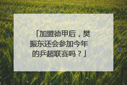 加盟德甲后，樊振东还会参加今年的乒超联赛吗？