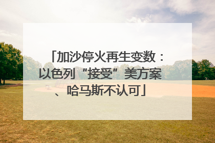 加沙停火再生变数：以色列“接受”美方案、哈马斯不认可