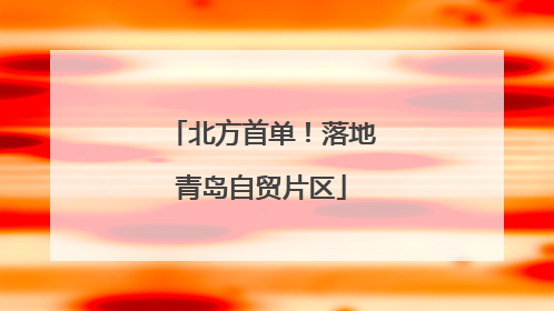 北方首单！落地青岛自贸片区