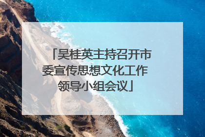 吴桂英主持召开市委宣传思想文化工作领导小组会议