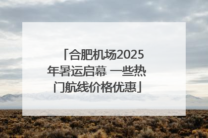 合肥机场2025年暑运启幕 一些热门航线价格优惠