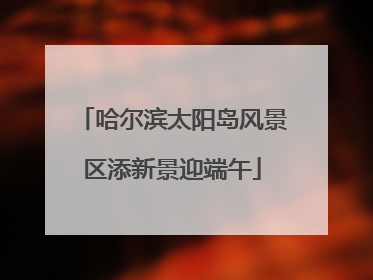 哈尔滨太阳岛风景区添新景迎端午