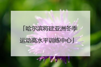 哈尔滨将建亚洲冬季运动高水平训练中心