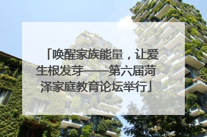 唤醒家族能量，让爱生根发芽——第六届菏泽家庭教育论坛举行