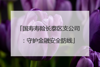 国寿寿险长泰区支公司：守护金融安全防线
