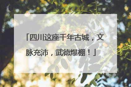 四川这座千年古城，文脉充沛，武德爆棚！