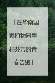 在华南国家植物园里和芬芳的青春告别