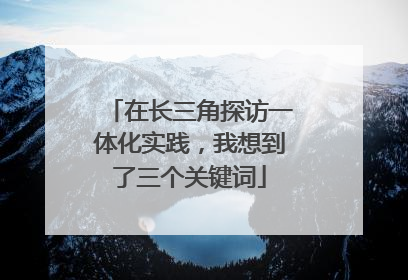 在长三角探访一体化实践，我想到了三个关键词