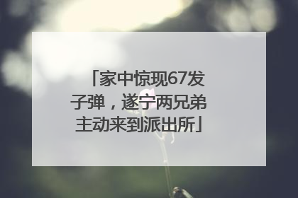 家中惊现67发子弹，遂宁两兄弟主动来到派出所