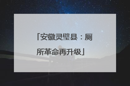 安徽灵璧县：厕所革命再升级