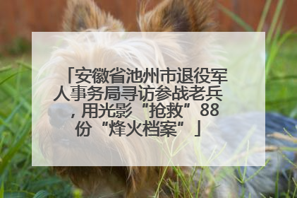安徽省池州市退役军人事务局寻访参战老兵，用光影“抢救”88份“烽火档案”