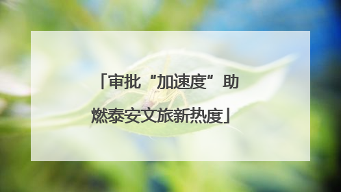 审批“加速度”助燃泰安文旅新热度
