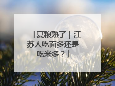 夏粮熟了｜江苏人吃面多还是吃米多？