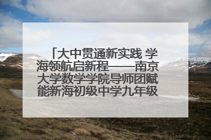 大中贯通新实践 学海领航启新程——南京大学数学学院导师团赋能新海初级中学九年级学子生涯规划