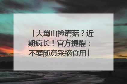 大蜀山捡蘑菇？近期疯长！官方提醒：不要随意采摘食用