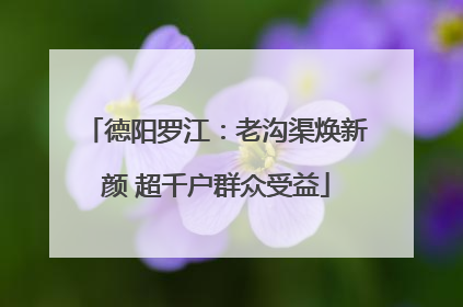 德阳罗江：老沟渠焕新颜 超千户群众受益