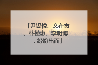 尹锡悦、文在寅、朴槿惠、李明博，纷纷出面