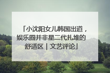 小沈阳女儿韩国出道，娱乐圈并非星二代扎堆的舒适区｜文艺评论