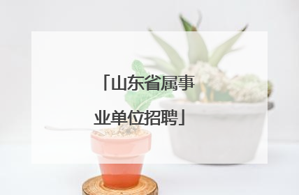 山东省属事业单位招聘