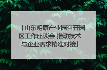 山东明康产业园召开园区工作座谈会 推动技术与企业需求精准对接