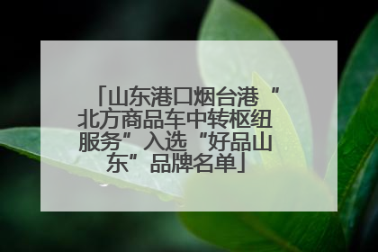 山东港口烟台港“北方商品车中转枢纽服务”入选“好品山东”品牌名单