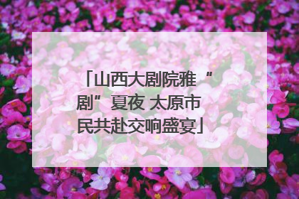 山西大剧院雅“剧”夏夜 太原市民共赴交响盛宴