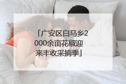 广安区白马乡2000余亩花椒迎来丰收采摘季