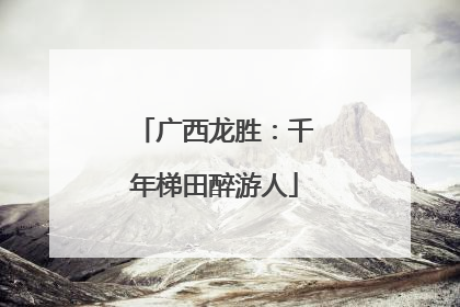 广西龙胜：千年梯田醉游人
