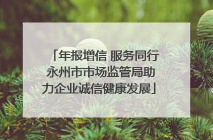年报增信 服务同行 永州市市场监管局助力企业诚信健康发展