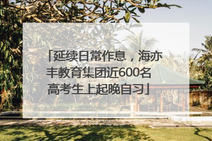延续日常作息，海亦丰教育集团近600名高考生上起晚自习